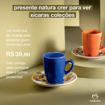 Comprar o produto de Presente Natura crer para ver xícaras coleções  em Utensílios de Cozinha em Marília, SP por Solutudo
