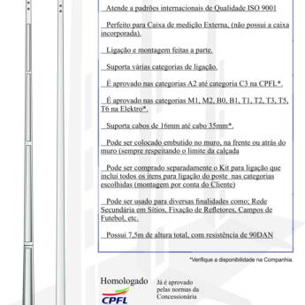 Comprar o produto de POSTE DUPLO T 7,5 X 90 DAN em Poste Padrão em Araçatuba, SP por Solutudo