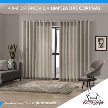 Comprar o produto de Higienização de cortina em Limpeza pela empresa Lava Sofá - Valdeir em Araçatuba, SP por Solutudo