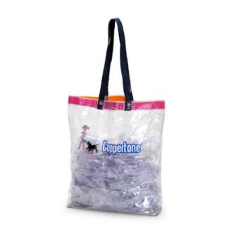 Comprar o produto de Sacola transparente em pvc com alça de nylon, dim. 17x35x30cm  em Sacolas Personalizadas em São Paulo, SP por Solutudo