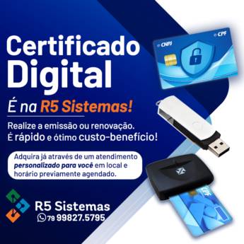 Comprar o produto de Certificado Digital é na R5 Sistemas! em Automação Comercial - Sistemas em Botucatu, SP por Solutudo
