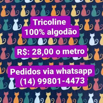 Comprar o produto de Tecido Tricoline 100% algodão em Bauru  em Tecidos em Bauru, SP por Solutudo
