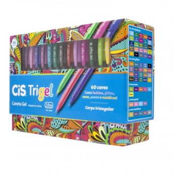 Comprar o produto de Caneta Cis Trigel 60 Cores Fashion Glitter Neon Pastel e Metálicas em Papelaria em Jaú, SP por Solutudo
