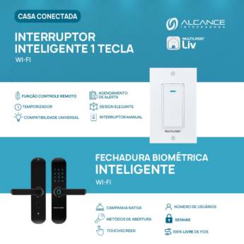 Comprar o produto de Interruptor Inteligente 1 Tecla / Fechadura Biométrica Inteligente  em Redes de Proteção em Presidente Prudente, SP por Solutudo