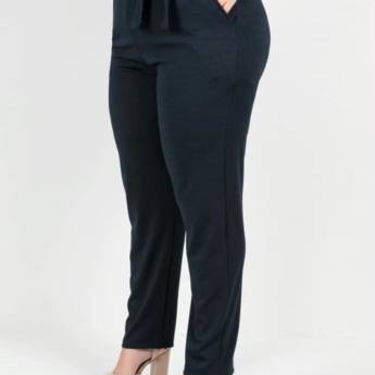 Comprar o produto de Calça crepe plus size marinho faixa na cintura em Moda Feminina em Jundiaí, SP por Solutudo