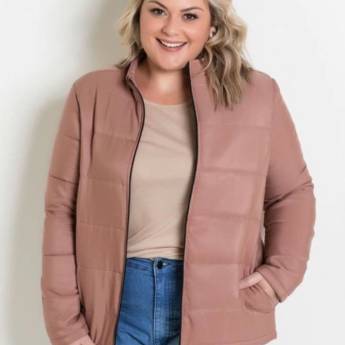 Comprar o produto de Jaqueta puffa marrom plus size em Moda Feminina em Jundiaí, SP por Solutudo