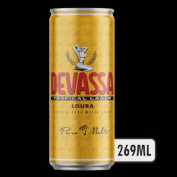 Comprar o produto de Devassa 269ml R$2,50 unidade - Caixa com 12 R$27,00 em Cervejas em Brasília, DF por Solutudo