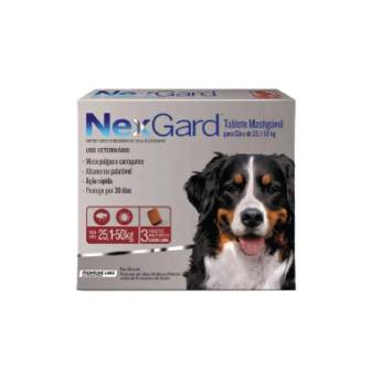 Comprar o produto de Nexgard Para Cães De 25,1 a 50 Kg - 3 Tabletes Mastigáveis em Farmácias Veterinárias em Bauru, SP por Solutudo