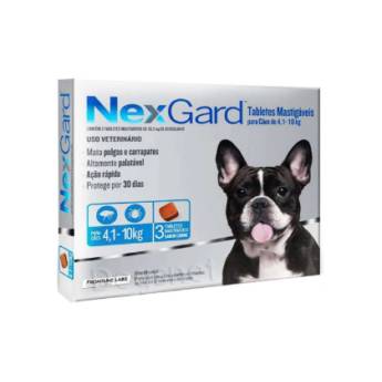 Comprar o produto de Nexgard Para Cães De 4,1 a 10 Kg - 3 Tabletes Mastigáveis em Farmácias Veterinárias em Bauru, SP por Solutudo