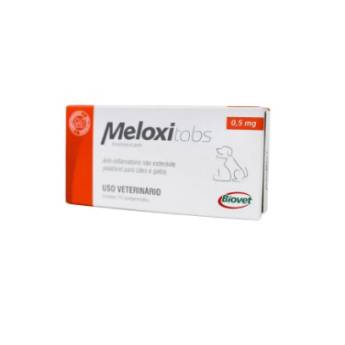 Comprar o produto de Anti-inflamatório Meloxitabs Biovet 0,5 Mg - 10 Comprimidos em Farmácias Veterinárias em Bauru, SP por Solutudo