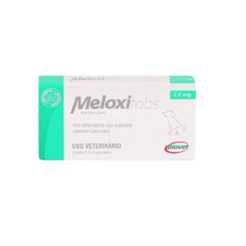 Comprar o produto de Anti-inflamatório Meloxitabs Biovet 2Mg - 10 Comprimidos em Farmácias Veterinárias em Bauru, SP por Solutudo