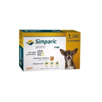 Comprar o produto de Simparic 5mg C/3 Comprimidos + Brinde em Farmácias Veterinárias em Bauru, SP por Solutudo