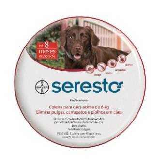 Comprar o produto de Coleira Seresto para Cães acima de 8 Kg em Farmácias Veterinárias em Bauru, SP por Solutudo