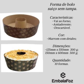 Comprar o produto de Forma de Bolo Suiço sem Tampa  em Embalagem pela empresa EmbalaFoz em Foz do Iguaçu, PR por Solutudo