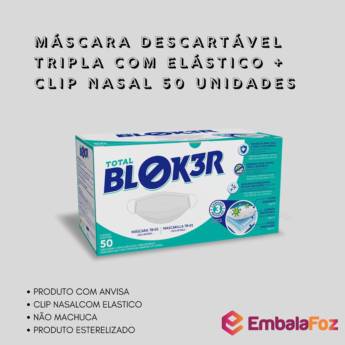Comprar o produto de Máscara Descartável TB-01 em Máscara Cirúrgica pela empresa EmbalaFoz em Foz do Iguaçu, PR por Solutudo