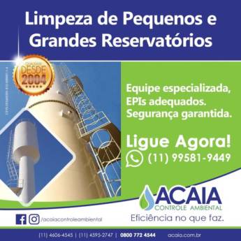 Comprar o produto de Limpeza de Pequenos e Grandes Reservatórios em Limpeza em Várzea Paulista, SP por Solutudo