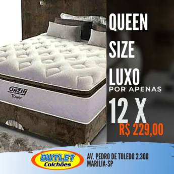 Comprar o produto de Queen size luxo  em Colchões com Cama Box em Marília, SP por Solutudo