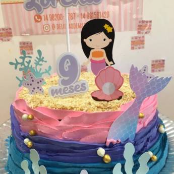 Comprar o produto de Bolo Tema Sereia em Bolos e Doces em Bauru, SP por Solutudo