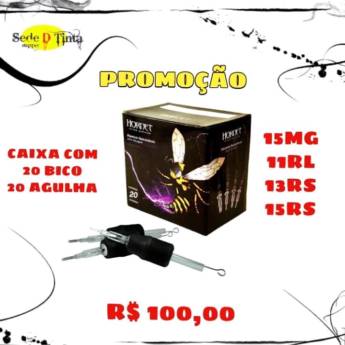 Comprar o produto de Caixa com 20 bico e 20 agulhas em Tatuagens e Body Piercing em São Paulo, SP por Solutudo