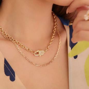 Comprar o produto de Elos com detalhes em micro zircônia em Semi Joias em Indaiatuba, SP por Solutudo