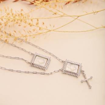 Comprar o produto de Escapulário em Ródio Branco  em Semi Joias em Indaiatuba, SP por Solutudo