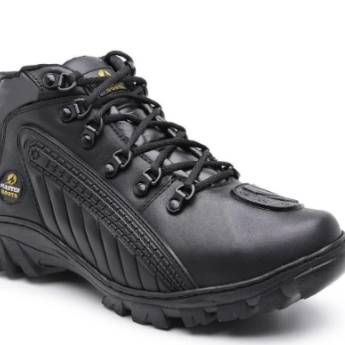 Comprar o produto de Tênis Motociclista Cano Baixo Couro Legítimo Palmilha Gel em Calçados em Franca, SP por Solutudo