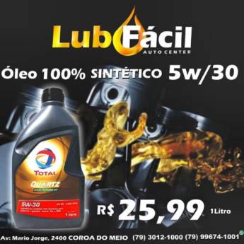 Comprar o produto de Óleo 100% sintético  em Filtros, Óleos e Lubrificantes pela empresa LubFacil em Aracaju, SE por Solutudo
