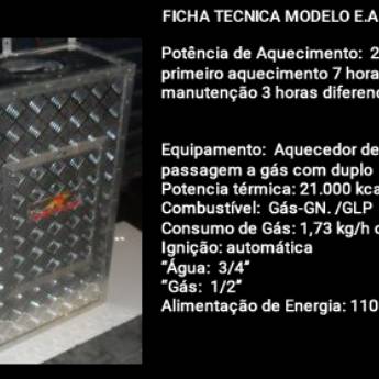 Comprar o produto de Aquecedores a Gás para Piscina/MODELO E.A 20M em Aquecedores Solares Gás/Elétrico em Saquarema, RJ por Solutudo
