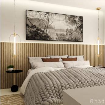 Comprar o produto de Suíte Amadeirado, Cinza e Preto em Design de Interiores em Loanda, PR por Solutudo