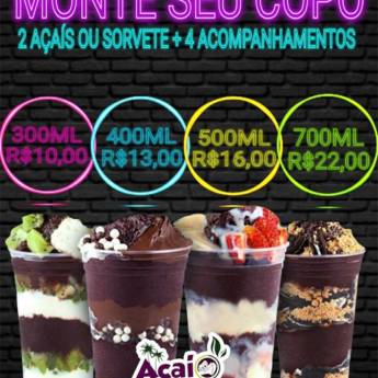 Comprar o produto de Monte seu copo em Açaí em Fernandópolis, SP por Solutudo