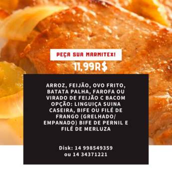 Comprar o produto de Peça sua Marmitex em Marmitex em São Manuel, SP por Solutudo