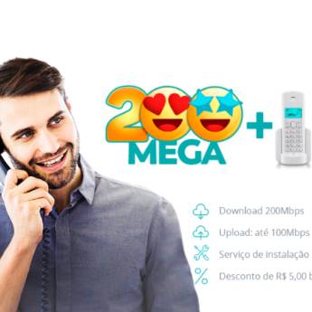 Comprar o produto de 200 Mega + Fixo Local! em Provedores de Internet em Jaú, SP por Solutudo