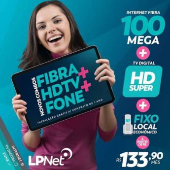 Comprar o produto de Internet + HDTV + Fone fixo da LPNet! em Provedores de Internet em Jaú, SP por Solutudo