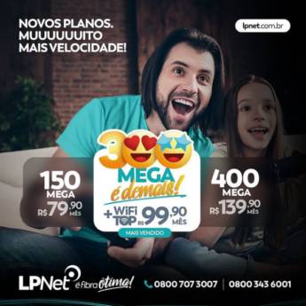 Comprar o produto de Novos planos , muuuito mais velocidade! em Provedores de Internet em Jaú, SP por Solutudo