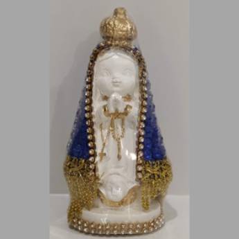 Comprar o produto de Nossa Senhora Aparecida Baby com Manto Pérola em Artigos Religiosos em Aparecida, SP por Solutudo