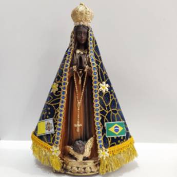 Comprar o produto de Nossa Senhora Aparecida Gesso Manto Colado de 20cm em Artigos Religiosos em Aparecida, SP por Solutudo