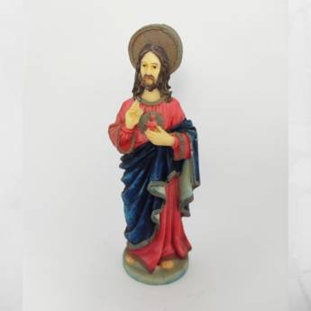 Comprar o produto de Imagem Sagrado Coração de Jesus 14cm em Resina em Artigos Religiosos em Aparecida, SP por Solutudo