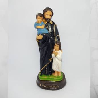 Comprar o produto de Imagem São Vicente de Paulo 15cm em Resina em Artigos Religiosos em Aparecida, SP por Solutudo