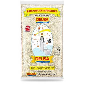 Comprar o produto de Farinha de mandioca branca grossa Deusa 1kg em Farinha em Garça, SP por Solutudo