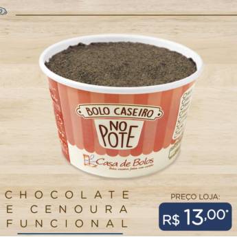 Comprar o produto de Bolo Caseiro no Pote de Chocolate e Cenoura Funcional em Bolo no Pote em Ponta Grossa, PR por Solutudo