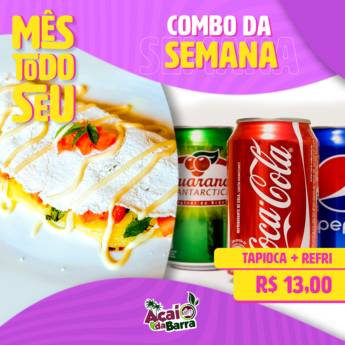 Comprar o produto de Combo da semana: Tapioca + Refri R$13,00  (Retirada na loja) em Tapioca em Jacareí, SP por Solutudo