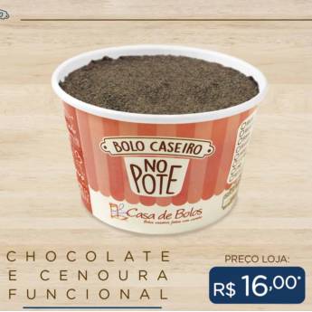 Comprar o produto de Bolo Caseiro no Pote de Chocolate e Cenoura Funcional em Bolo no Pote em Passo Fundo, RS por Solutudo