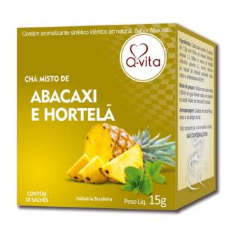 Comprar o produto de Abacaxi e Hortelã 15g Sachê Q-vita em Chás pela empresa Viva Natural - Produtos Naturais em Foz do Iguaçu, PR por Solutudo
