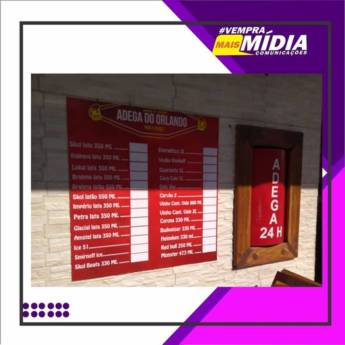 Comprar o produto de PLACA COM VALORES DE BEBIDAS em Gráficas em Cruzeiro, SP por Solutudo