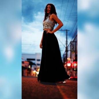 Comprar o produto de Saia Longa Crepe em Roupas Sob Medida em Uberlândia, MG por Solutudo