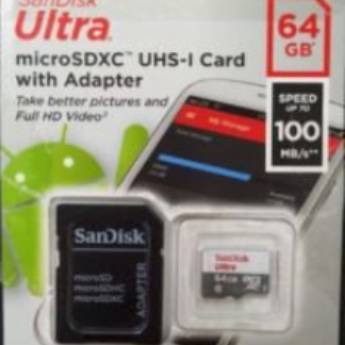 Comprar o produto de CARTAO DE MEMORIA SANDISK 64GB SDSQUNR-064G-GN3MA em Equipamentos e Acessórios de Informática - Eletrônicos em Curitiba, PR por Solutudo