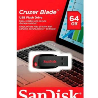 Comprar o produto de PEN DRIVE SANDISK 64GB CRUZER BLADE IMP em Pen Drives em Curitiba, PR por Solutudo