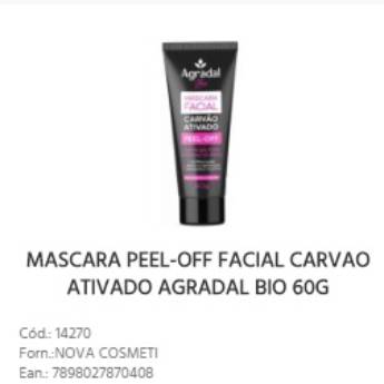 Comprar o produto de Máscara Facial Agradal Carvão Ativado Peel-Off em Cuidados com a Pele em Bauru, SP por Solutudo