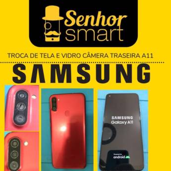 Comprar o produto de Troca de Vidro da Câmera Traseira a11 Samsung em Celulares e Acessórios - Consertos em Itanhaém, SP por Solutudo