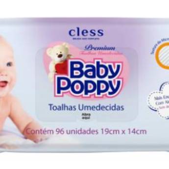 Comprar o produto de Lenço Umedecido Sache Baby Poppy c/96 toalhas em Lenços Umedecidos em Jaú, SP por Solutudo